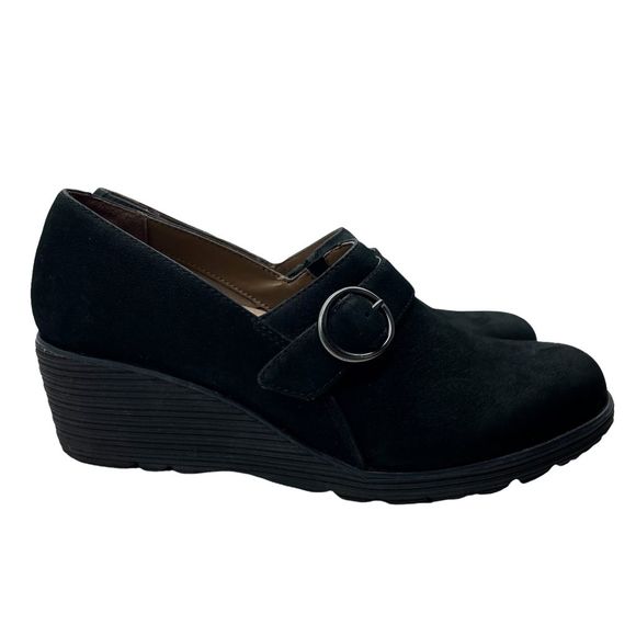 Dansko Clio Wedge Nubuck Leather Buckle Loafers - Picture 4 of 10